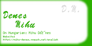 denes mihu business card